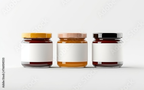 Honey jars mockup with blank label