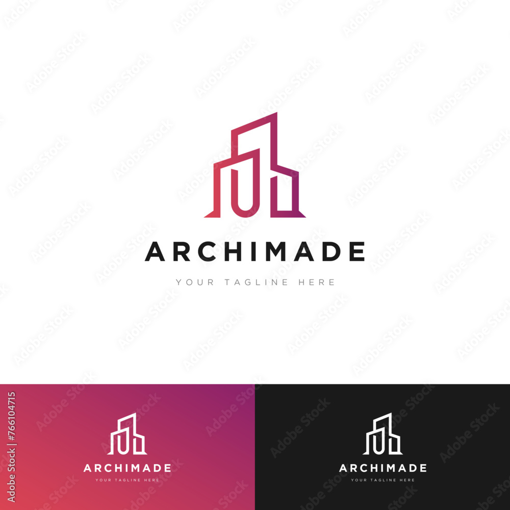 Architect modern Logo design - Replaceable text