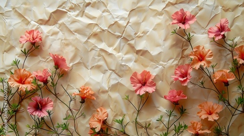 Blooming Beauty: Spring Flowers on Delicate Paper Background