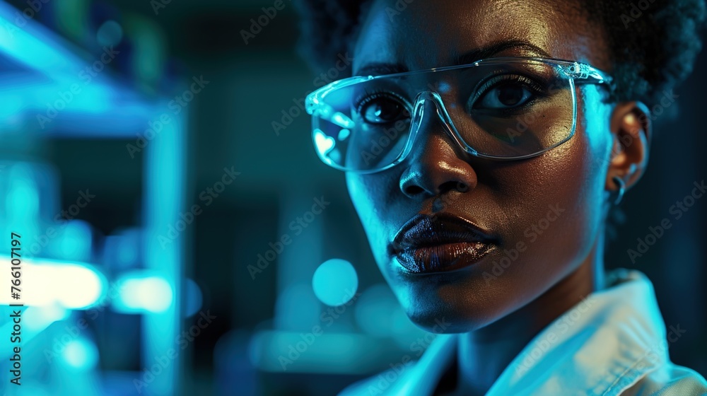 Serious science combined with an image of a black lady working in a lab. Serious science combined with an image of a black lady working in a lab.