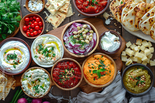 Assorted Mediterranean Meze Spread