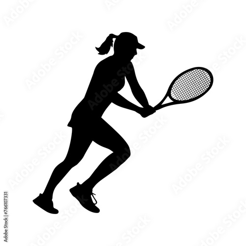 Female tennis player vector silhouette