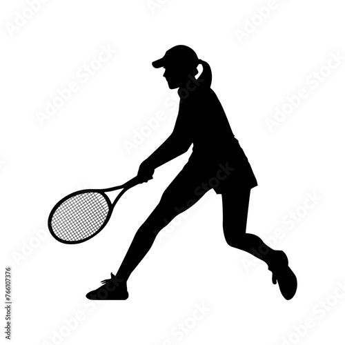 Female tennis player vector silhouette