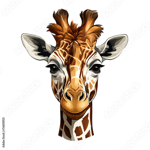 High-quality giraffe face vector art PNG 