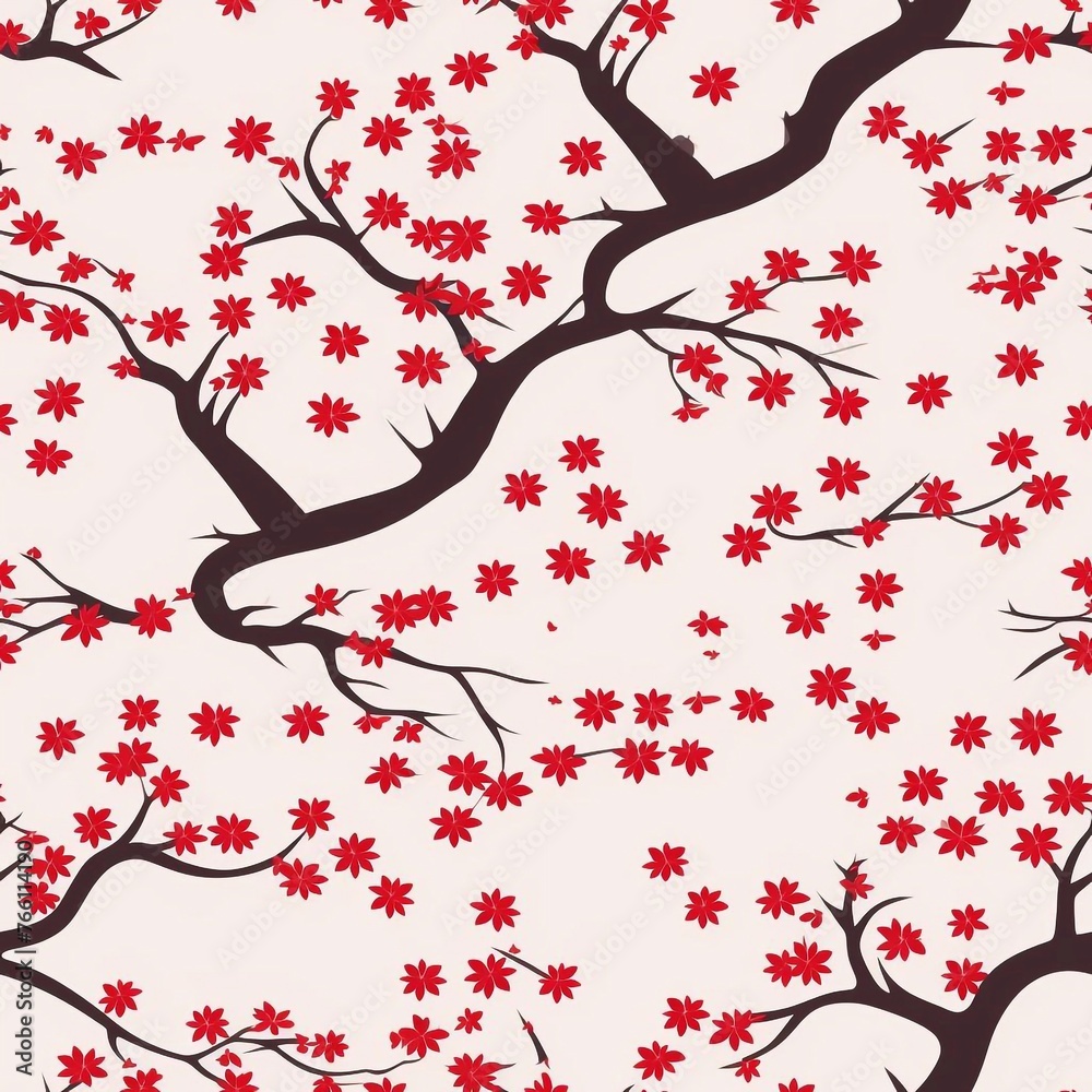 Fototapeta premium minimal seamless flower, floral pattern, background, fabric textile design decoration, vector style.