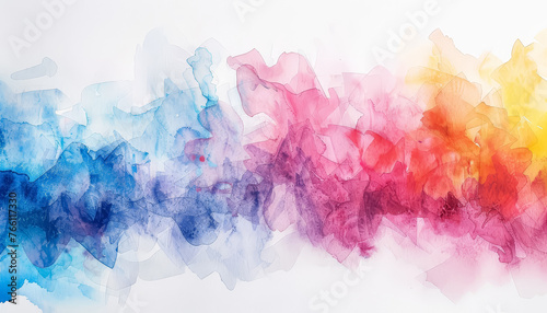 A colorful painting of a rainbow with a white background photo