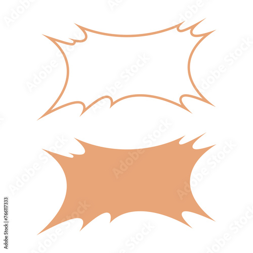 オレンジの爆弾吹き出しセット