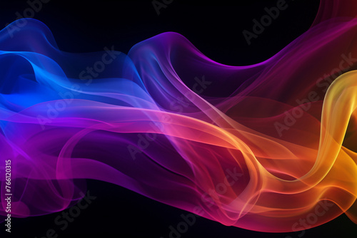 Vivid shades of blue, purple, orange, and red gracefully blend together, creating a dynamic and fluid visual effect that is both mesmerizing and ethereal in nature.. AI Generated