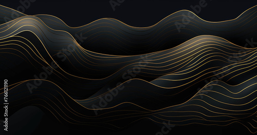 high detailed, Luxury Cool contemporary wallpaper or backdrop papecut texture background. Abstract topographic grey black and gold line art with a blank space.	