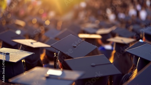 A graduation cap and diploma, symbols of academic achievement, lie on a college campus