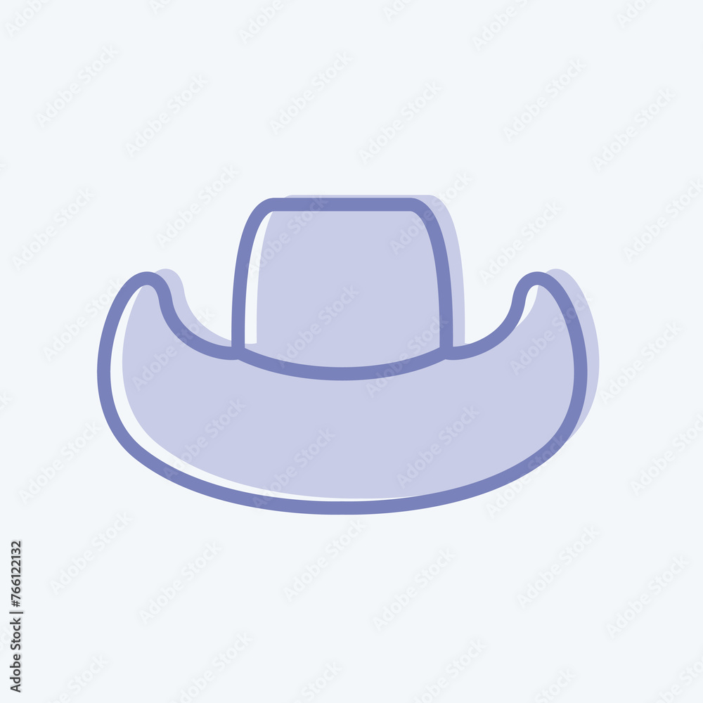 Icon Cowboy Hat - Two Tone Style - Simple illustration, Good for Prints , Announcements, Etc