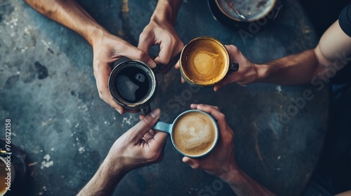 hot cup of coffee cradled in someone's hand photo