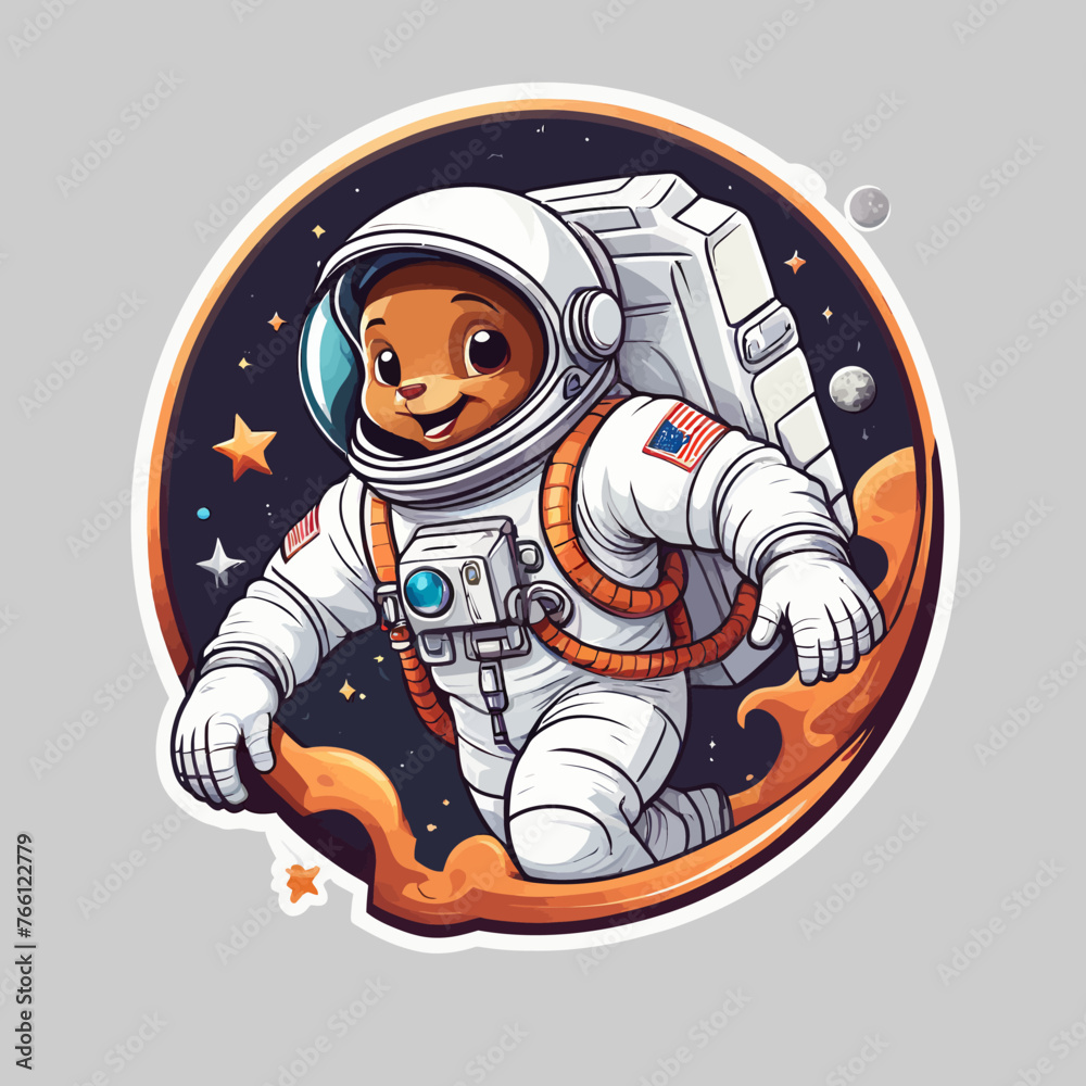 astronaut cartoon Logo Design Very Cool