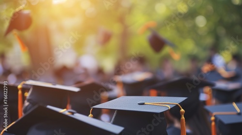 picture of university graduates wearing graduation caps during commencement