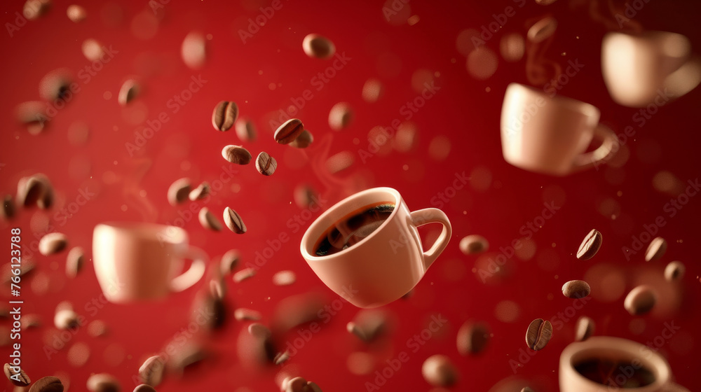 cups of coffee flying through the air cups of coffee flying through the air