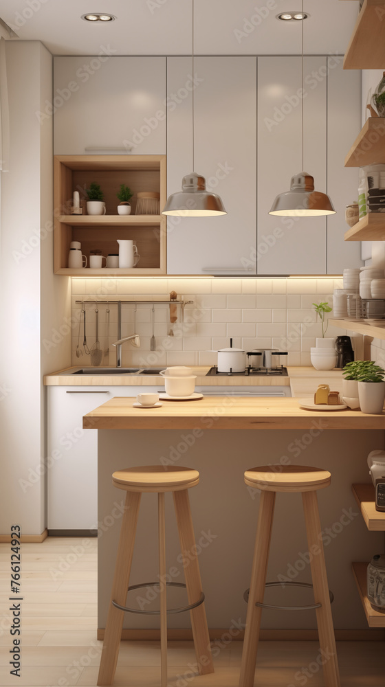 small kitchen in japandi Style small kitchen in japandi Style