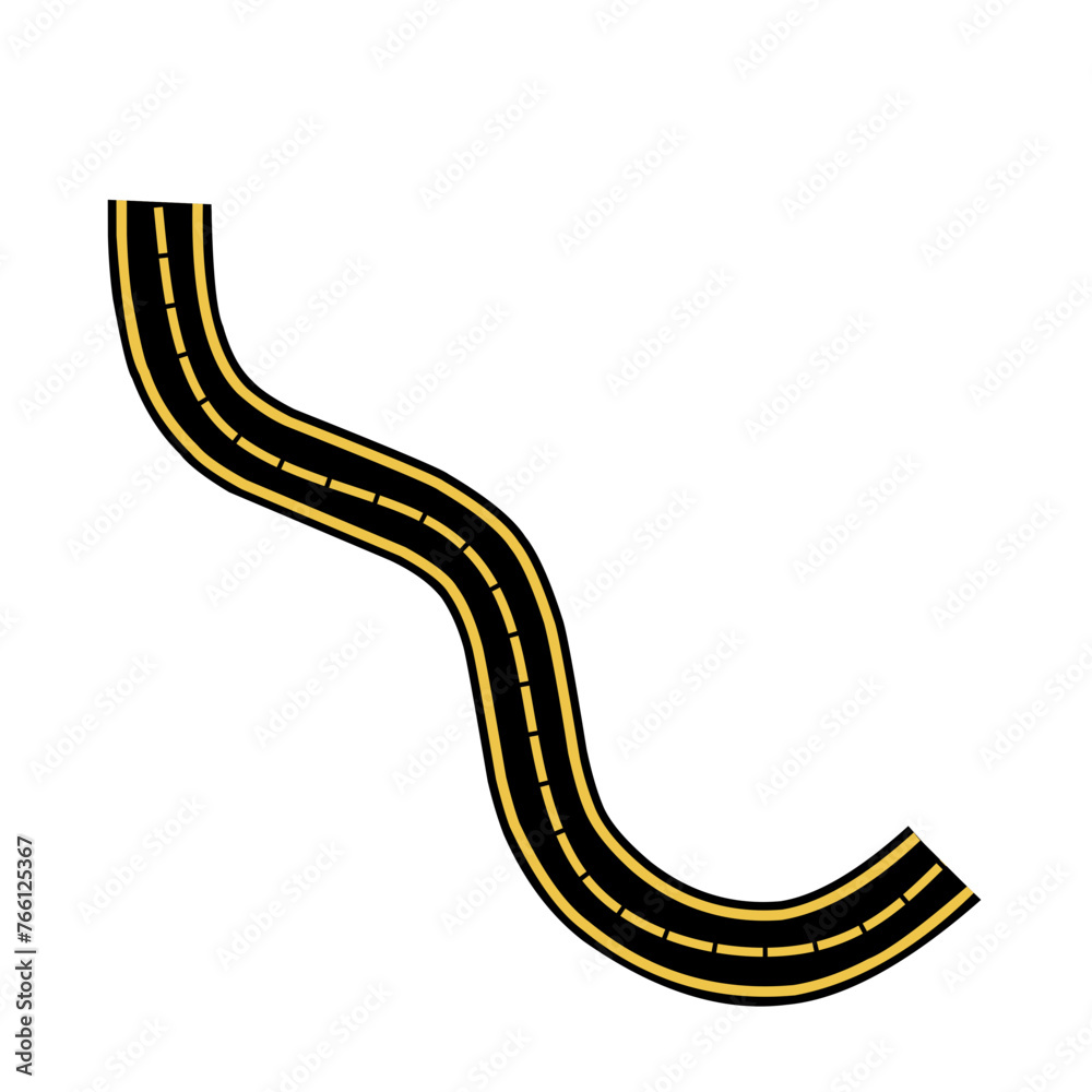 Winding Highway Road From Top Border Winding Highway Road From Top Border