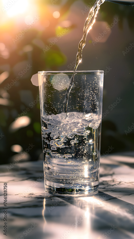 Refreshing Glass of Water with Sunshine Flare Refreshing Glass of Water with Sunshine Flare