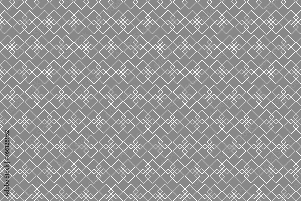 Seamless pattern. Background. White diamonds on a dark gray background. Flyer background design, advertising background, fabric, clothing, texture, textile pattern.