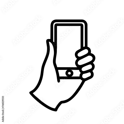 Smartphone Handy Mobiltelefon bedienen Hand Symbol schwarz