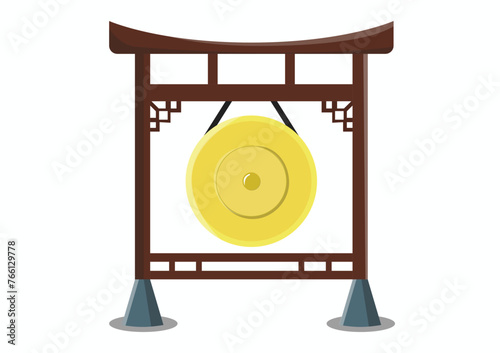 Gong is a traditional musical instrument that is played by hitting it and can make a loud sound. musical instruments. gong for the inauguration of the event.