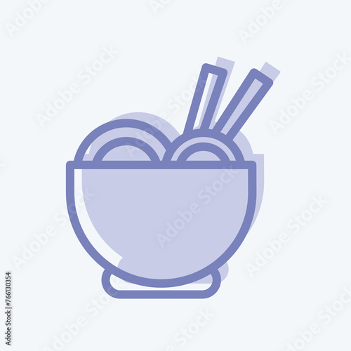 Icon Ramen. suitable for Japanese symbol. two tone style. simple design editable. design template vector. simple illustration