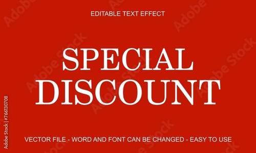 Special discount sale editable text effect