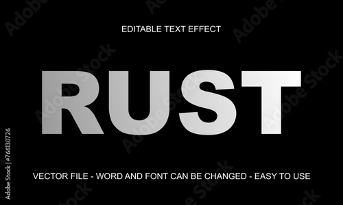  Editable text effect silver steel mock up