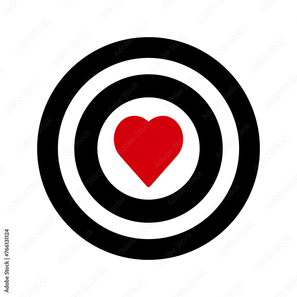 love target, heart shape in the middle of target love target, heart shape in the middle of target