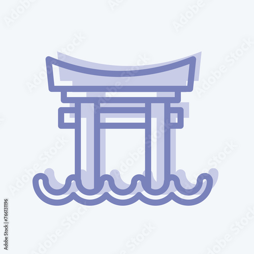 Icon Torii Gate. suitable for Japanese symbol. two tone style. simple design editable. design template vector. simple illustration