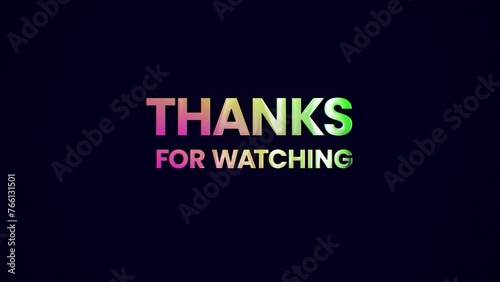 Thanks for watching the light rays text effect. Smooth color gradient Typography Appeared in slow motion with the black background and YouTube end video animation.