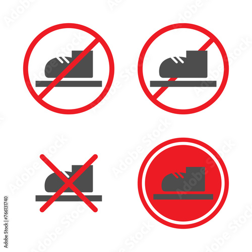 vector icon set of don't tread, don't step on or no step on