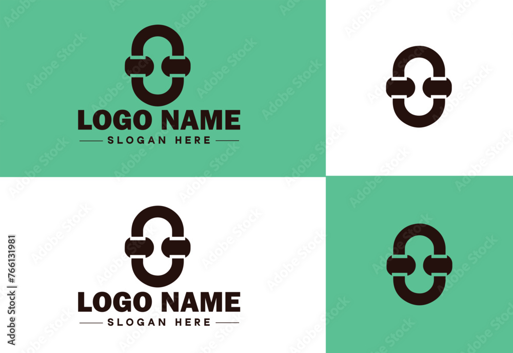 Obraz premium Chain icon logo vector art graphics for business brand app icon Chain logo template