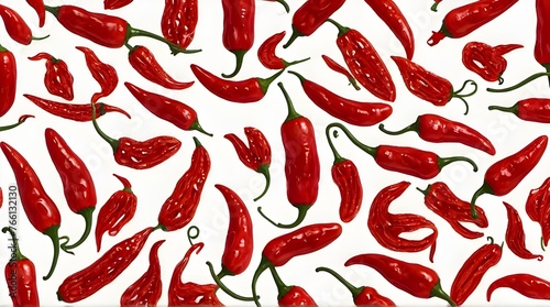 Chili pepper isolated on white background. Ripe chili pepper Clipping Path generative ai 