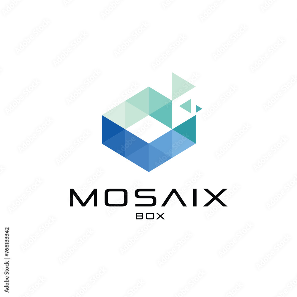 Abstract box mozaic logo design template separated Abstract box mozaic logo design template separated