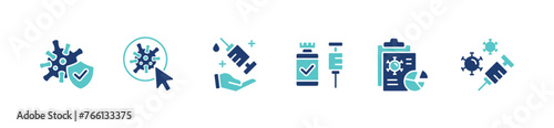 virus vaccine syringe icon set medicine coronavirus vaccination immunity injection vector sign illustration for web and app
