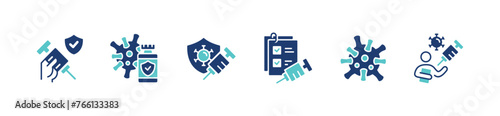 vaccination coronavirus with syringe icon set medicals virus immunity injection treatment sign health care medicine vector illustration