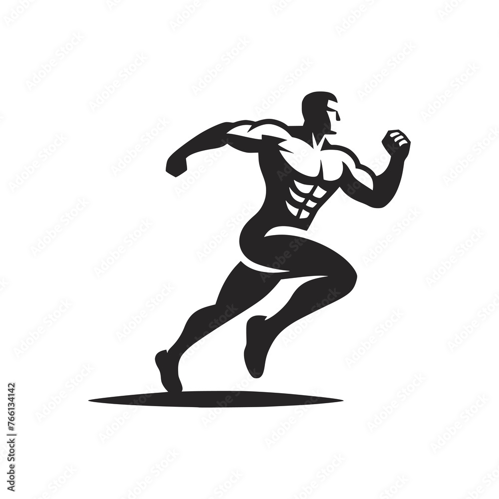 man running sport logo vector illustration template design