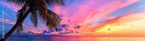 Sunset on the Horizon, breathtaking sunset over the ocean, generative AI