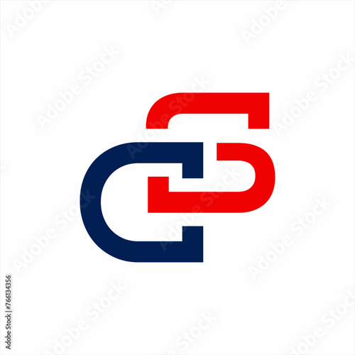 Simple geometric vector letter CS, CG logo design.