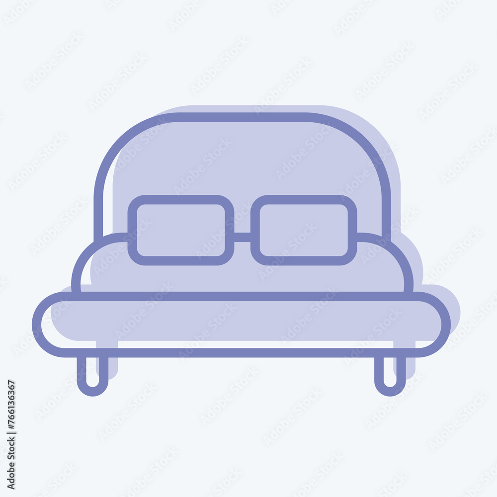 Icon Bed. suitable for Kids symbol. two tone style. simple design editable. design template vector. simple illustration