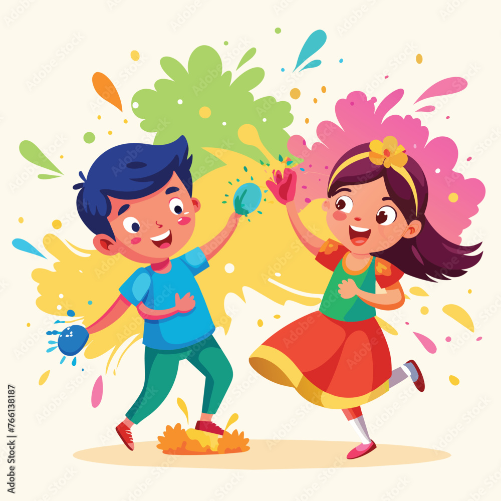 Vibrant Hues of Joy: A Colorful Dance in the Holi Celebration Vibrant Hues of Joy: A Colorful Dance in the Holi Celebration