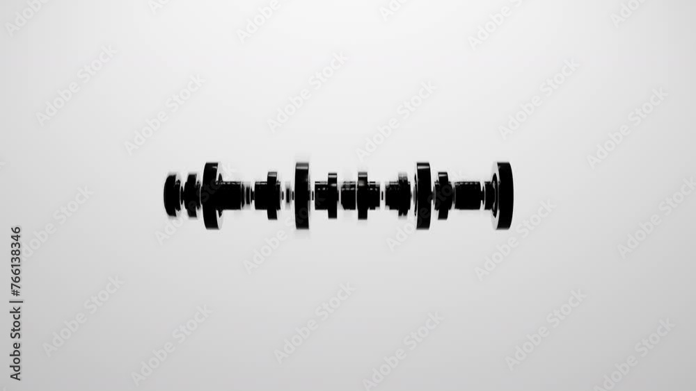 Animation of a black audio visualizer on a white background 3D