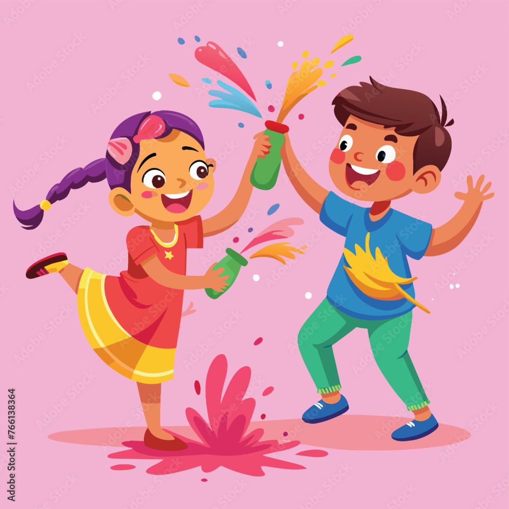 Vibrant Hues of Joy: A Colorful Dance in the Holi Celebration Vibrant Hues of Joy: A Colorful Dance in the Holi Celebration