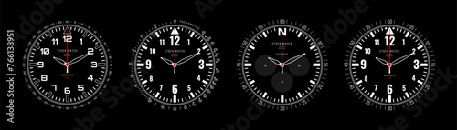 Smartwatch Faces Mechanical Style Set. Technology Electronic Gadgets, Wrist Watch Design. Vector Illustration. photo