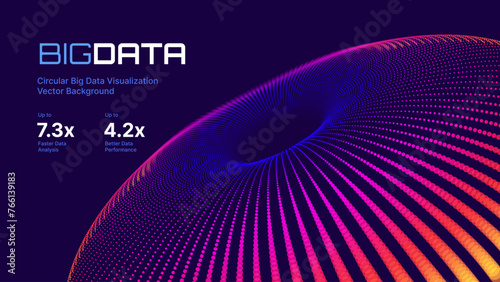 Digital Big Data Flow Vector Background. Big Data Technology Lines. Abstract Science Technology Illustration. Big Data Neural Network Background Concept. AI Visualization Concept. Digital Universe