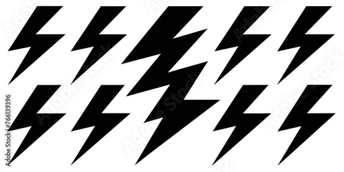 Collection Of different style lightning bolt 