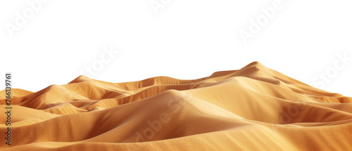 Sand dunes of desert isolated in transparent background.