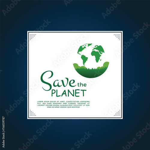 world environment day concept.Realistic world environment day with planet and leaves. green eco earth. vector illustration.