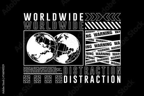 Futuristic graphic tee design streetwear style editable template